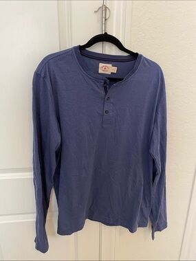 Brooks Brothers Long Sleeve Henley Shirt - Blue